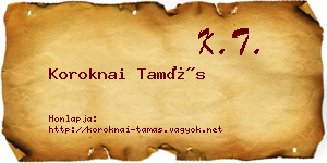 Koroknai Tamás névjegykártya